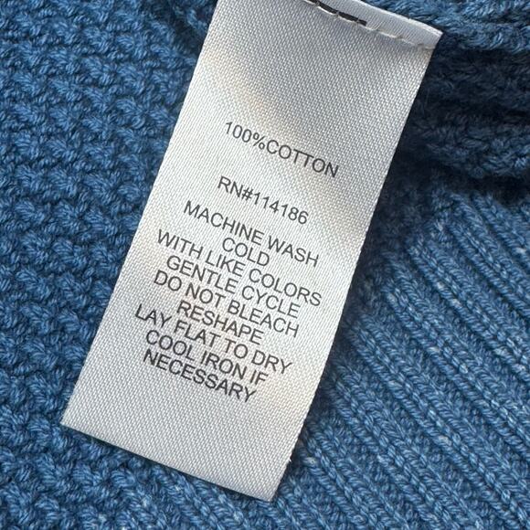 Thomas Sterling Washed Blue Denim-Style Knit Crewneck Sweater Size XL - Picture 4 of 7